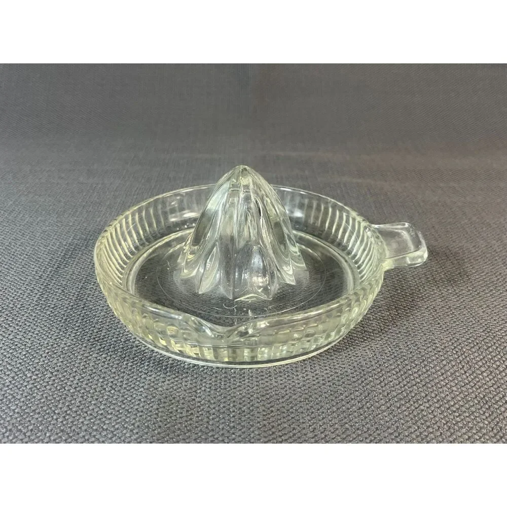 Pair of Vintage Glass Citrus Juicer/Reamers Med & Large w/ Handle